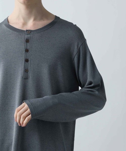 HARE（ハレ）の「メランジヘンリーネックプルオーバー(HARE）（ニット/セーター・メンズ・ブルー/ブラック/ホワイト・FREE）」の10枚目の写真