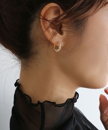 colleca la（コレカラ）の「[silver925]ツイストパールフープピアス〈金属アレルギー対応〉（ピアス（両耳用））」