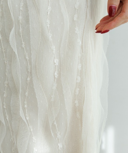 flower（フラワー）の「フラッフィーチュールスカート（スカート・レディース・アイボリー/ブラック・FREE）」の9枚目の写真