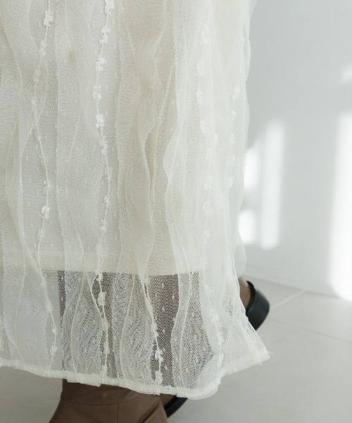 flower（フラワー）の「フラッフィーチュールスカート（スカート・レディース・アイボリー/ブラック・FREE）」の10枚目の写真