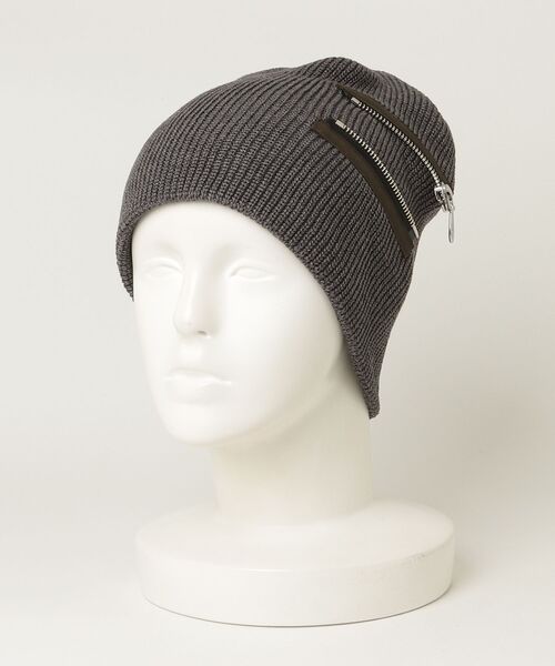 TORNADO MART（トルネードマート）の「ZIPｱｸｾﾝﾄﾆｯﾄｷｬｯﾌﾟ（ニットキャップ/ビーニー・メンズ・ブラック/グレー・FREE）」の8枚目の写真