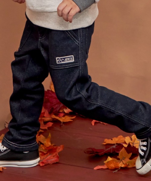 KP BOY（ケーピーボーイ）の「デニムニット裏シャギーパンツ（その他パンツ・キッズ・ネイビー/ブラック・110cm/150cm/100cm/120cm/140cm/160cm）」の3枚目の写真