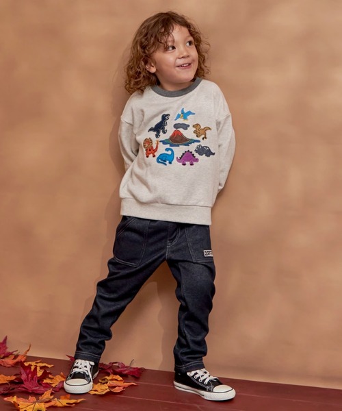 KP BOY（ケーピーボーイ）の「デニムニット裏シャギーパンツ（その他パンツ・キッズ・ネイビー/ブラック・110cm/150cm/100cm/120cm/140cm/160cm）」の4枚目の写真