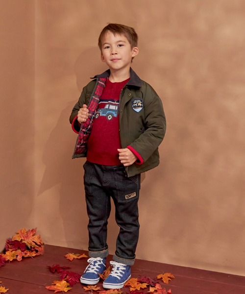 KP BOY（ケーピーボーイ）の「デニムニット裏シャギーパンツ（その他パンツ・キッズ・ネイビー/ブラック・110cm/150cm/100cm/120cm/140cm/160cm）」の6枚目の写真