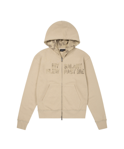 AAKAM(アーカム)の「Contrast Patch Zip-Up Hoodie (Beige)(パーカー・レディース・その他・1/2)」の1枚目の写真