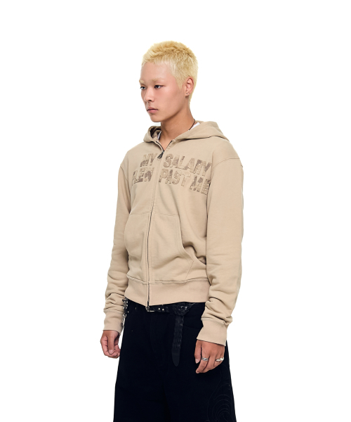 AAKAM(アーカム)の「Contrast Patch Zip-Up Hoodie (Beige)(パーカー・レディース・その他・1/2)」の6枚目の写真