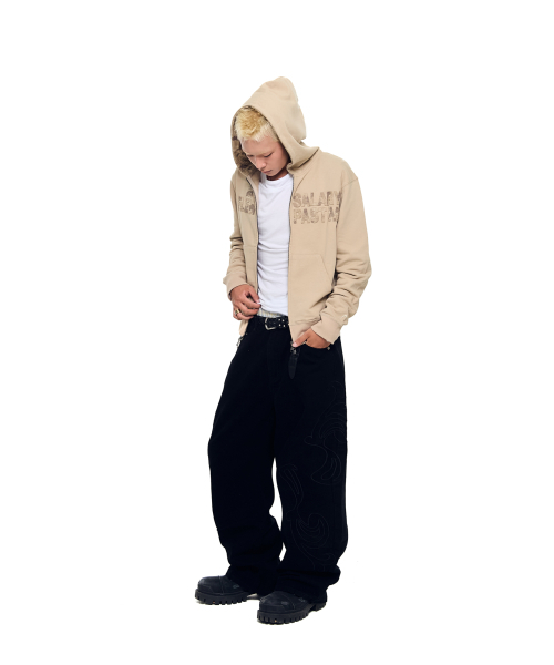 AAKAM(アーカム)の「Contrast Patch Zip-Up Hoodie (Beige)(パーカー・レディース・その他・1/2)」の10枚目の写真