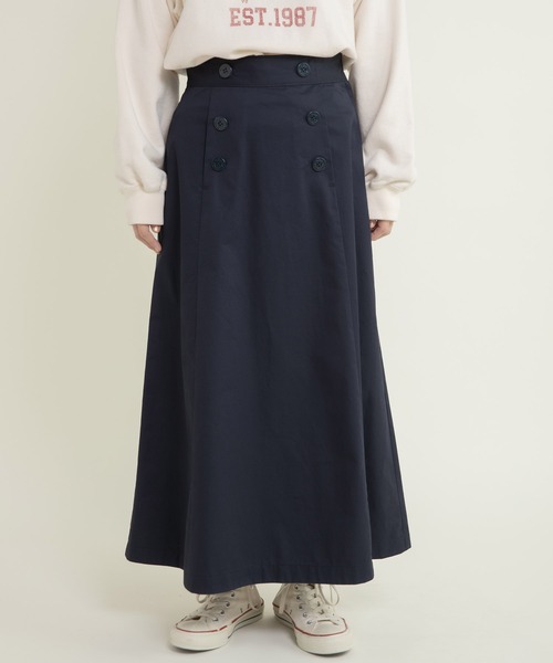 CHILD WOMAN（チャイルドウーマン）の「ツイル 後ろレースアップセーラースカート（スカート・レディース・ネイビー/ベージュ・36/38）」の10枚目の写真