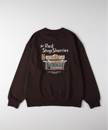 Right-on | 【POWER TO THE PEOPLE】刺繍グラフィック クルーネック トレーナー (ストリートスタイル/ビンテージ感/リラックスシルエット)(スウェット)