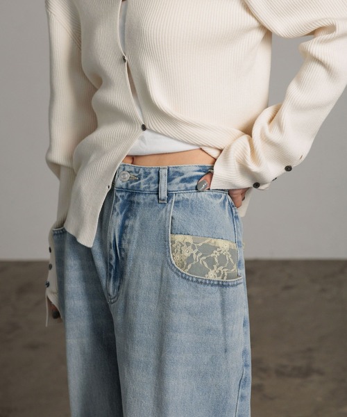 LOWRYS FARM（ローリーズファーム）の「レースデニム　601055（デニムパンツ・レディース・ブルー系その他5/ブルー系その他6/ブルー系その他4・SMALL/MEDIUM/LARGE）」の20枚目の写真