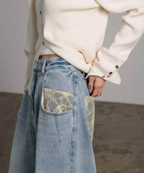 LOWRYS FARM（ローリーズファーム）の「レースデニム　601055（デニムパンツ・レディース・ブルー系その他5/ブルー系その他6/ブルー系その他4・SMALL/MEDIUM/LARGE）」の19枚目の写真