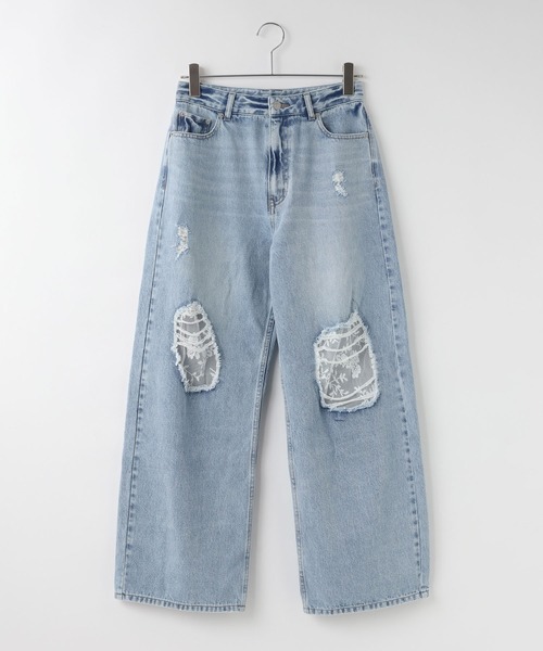 LOWRYS FARM（ローリーズファーム）の「レースデニム　601055（デニムパンツ・レディース・ブルー系その他5/ブルー系その他6/ブルー系その他4・SMALL/MEDIUM/LARGE）」の17枚目の写真