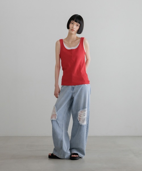 LOWRYS FARM(ローリーズファーム)の「レースデニム 601055(デニムパンツ・レディース・ブルー系その他5/ブルー系その他6/ブルー系その他4/ブルー系その他7・SMALL/MEDIUM/LARGE)」の10枚目の写真