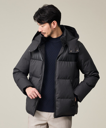 ABAHOUSE GRAY | 【700FP】レザーライクコンビ ダウンジャケット(ダウンジャケット/コート)