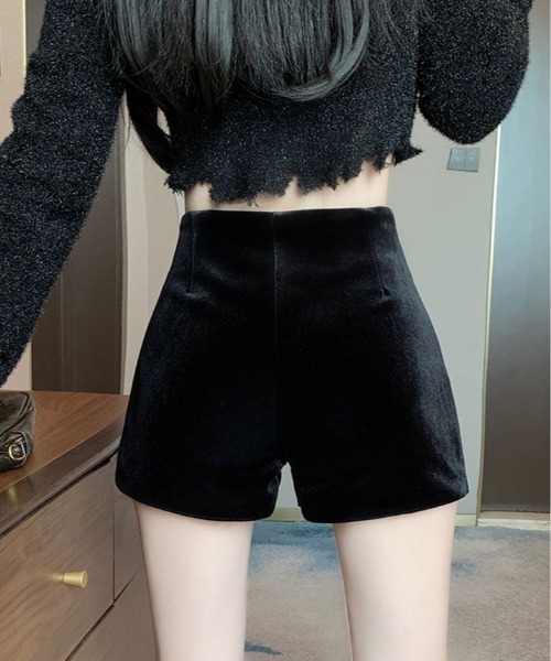 kirakiraShop（キラキラショップ）の「ベロアタッチ ハイウエスト ショート パンツ（その他パンツ・レディース・ブラウン/ブラック・M/S/L）」の20枚目の写真