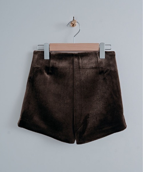 kirakiraShop（キラキラショップ）の「ベロアタッチ ハイウエスト ショート パンツ（その他パンツ・レディース・ブラウン/ブラック・M/S/L）」の12枚目の写真