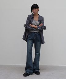 millioncor（ミリオンコール）の「London Washed Green Semi-Bootcut Denim Pan（デニムパンツ・レディース）」