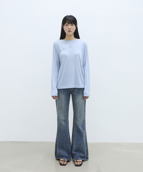 millioncor（ミリオンコール）の「RUNDONE ウォッシュドグリーン セミbootカット デニムパンツ（デニムパンツ・レディース・その他・SMALL/MEDIUM/LARGE/X-LARGE）」の2枚目の写真
