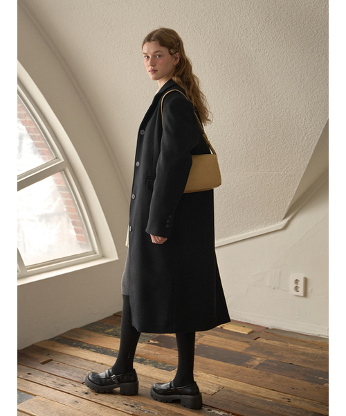 ANOETIC(アノエティック)の「STANDARD SINGLE WOOL COAT_BLACK(チェスターコート・レディース・ブラック・FREE)」の2枚目の写真