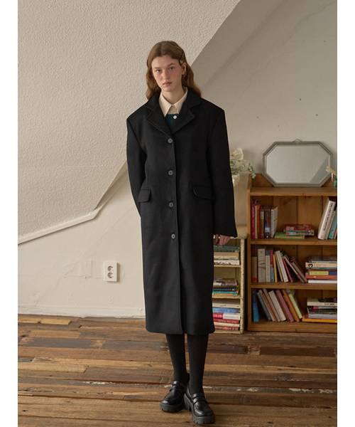 ANOETIC(アノエティック)の「STANDARD SINGLE WOOL COAT_BLACK(チェスターコート・レディース・ブラック・FREE)」の5枚目の写真