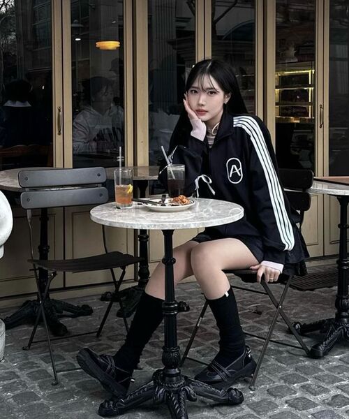 ARI（アリ）の「A RIBBON TRACK TOP / BLACK（ナイロンジャケット・レディース・ブラック・FREE）」の17枚目の写真