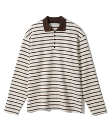 GARDEN EXPRESS（ガーデンエクスプレス）の「Knitted Collar Stripe T-Shirt (brown)（Tシャツ/カットソー）」