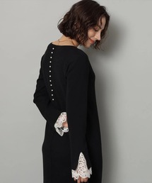 袖口レースニットワンピース（ワンピース）｜Arpege story