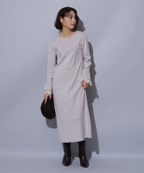 新品タグ付 Arpege story 袖口レースニットワンピース 黒Sサイズ 新品タグ付 Arpege story 袖口レースニットワンピース 黒Sサイズ