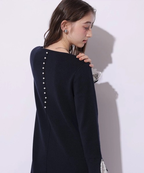 袖口レースニットワンピース（ワンピース）｜Arpege story