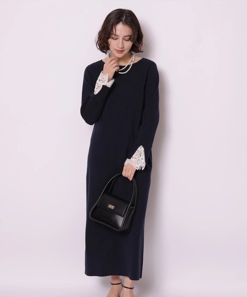 袖口レースニットワンピース（ワンピース）｜Arpege story