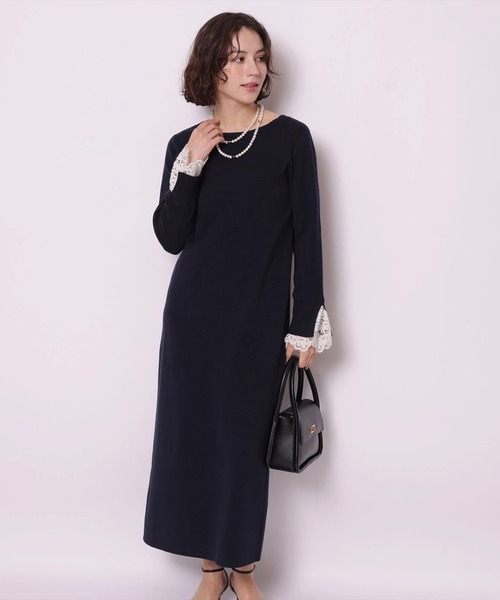 袖口レースニットワンピース（ワンピース）｜Arpege story