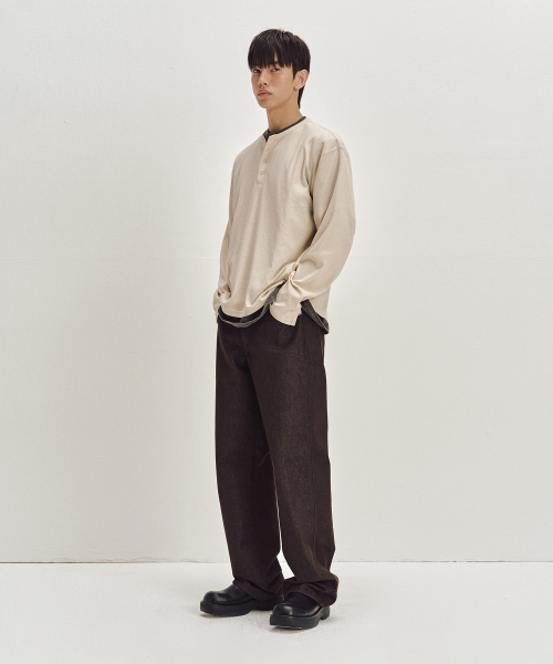 SECONDMONO（セカンドモノローグ）の「ゴルジヘンリーニットロングスリーブ[ベージュ]_SETS044BEIGE（Tシャツ/カットソー・レディース・その他・SMALL/MEDIUM/LARGE）」の2枚目の写真