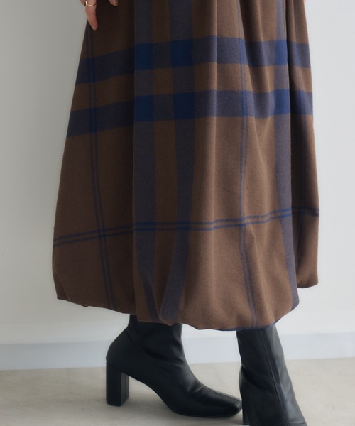 KATHARINE ROSS（キャサリンロス）の「【PILLINI/ピリーニ】ビッグチェックバルーンスカート（スカート・レディース・ブラウン/ブラック・MEDIUM）」の17枚目の写真