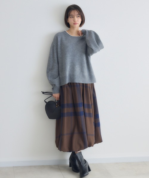 KATHARINE ROSS（キャサリンロス）の「【PILLINI/ピリーニ】ビッグチェックバルーンスカート（スカート・レディース・ブラウン/ブラック・MEDIUM）」の11枚目の写真