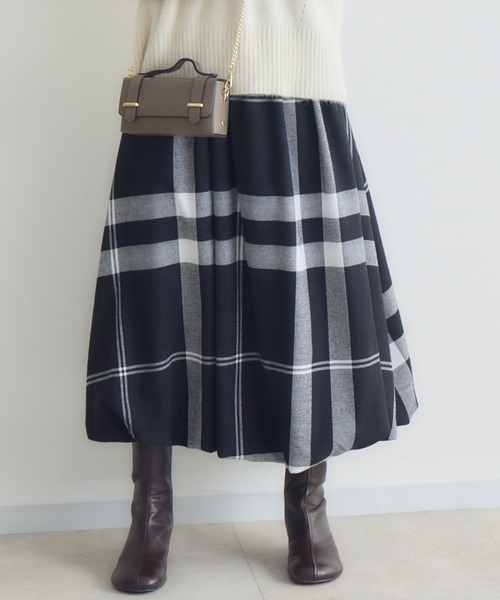 KATHARINE ROSS（キャサリンロス）の「【PILLINI/ピリーニ】ビッグチェックバルーンスカート（スカート・レディース・ブラウン/ブラック・MEDIUM）」の7枚目の写真