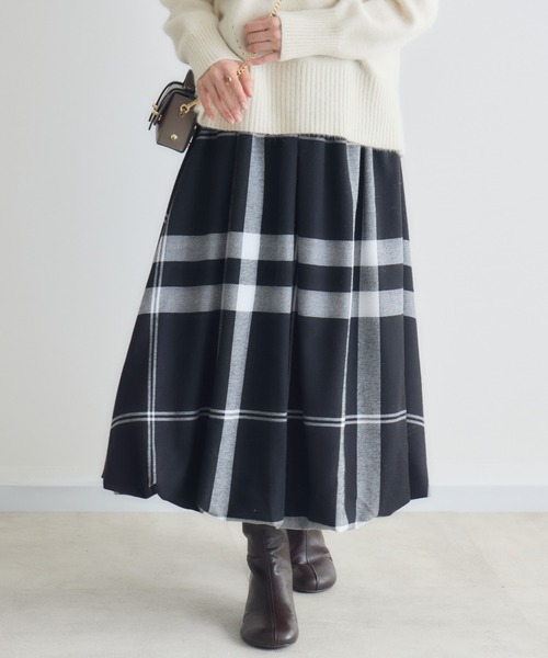 KATHARINE ROSS（キャサリンロス）の「【PILLINI/ピリーニ】ビッグチェックバルーンスカート（スカート・レディース・ブラウン/ブラック・MEDIUM）」の9枚目の写真