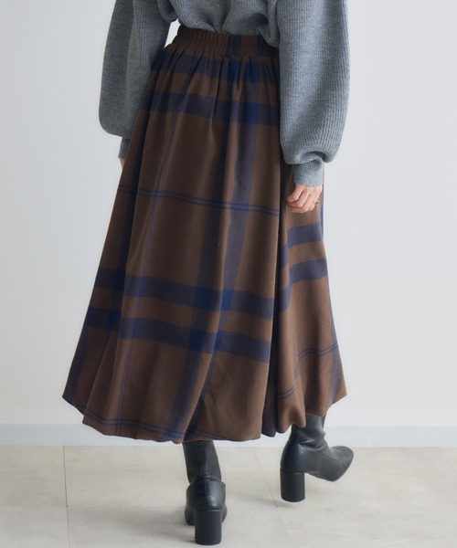 KATHARINE ROSS（キャサリンロス）の「【PILLINI/ピリーニ】ビッグチェックバルーンスカート（スカート・レディース・ブラウン/ブラック・MEDIUM）」の14枚目の写真