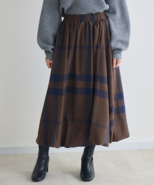KATHARINE ROSS（キャサリンロス）の「【PILLINI/ピリーニ】ビッグチェックバルーンスカート（スカート・レディース・ブラウン/ブラック・MEDIUM）」の12枚目の写真