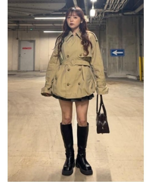 SLY（スライ）の「【2026SS新作】BALLOON TRENCH COAT バルーントレンチコート 冬服 春服（トレンチコート・レディース・ネイビー/ベージュ・FREE）」の22枚目の写真