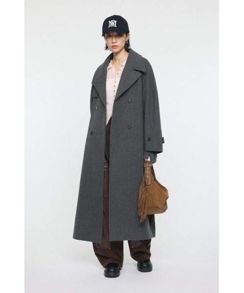 【美品】MOUSSY ロングコート moussyブラックロングコート