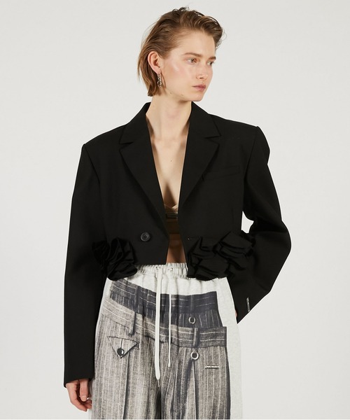 PRANK PROJECT（プランクプロジェクト）の「モチーフヘムジャケット / Motif Hem Jacket（テーラードジャケット・レディース・グレー/ブラック・FREE）」の18枚目の写真