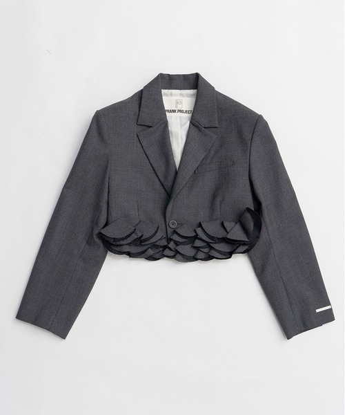 PRANK PROJECT（プランクプロジェクト）の「モチーフヘムジャケット / Motif Hem Jacket（テーラードジャケット・レディース・グレー/ブラック・FREE）」の7枚目の写真