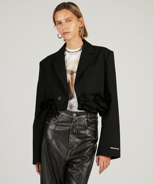 PRANK PROJECT（プランクプロジェクト）の「モチーフヘムジャケット / Motif Hem Jacket（テーラードジャケット・レディース・グレー/ブラック・FREE）」の19枚目の写真