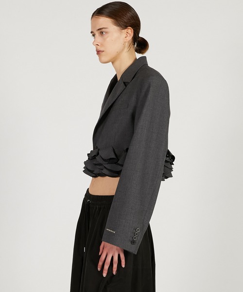 PRANK PROJECT（プランクプロジェクト）の「モチーフヘムジャケット / Motif Hem Jacket（テーラードジャケット・レディース・グレー/ブラック・FREE）」の3枚目の写真