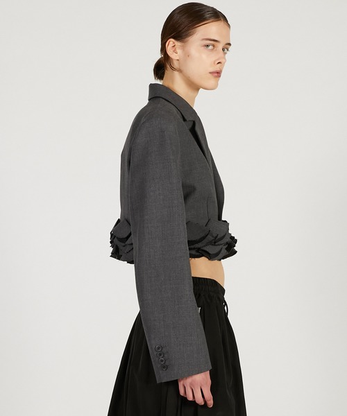 PRANK PROJECT（プランクプロジェクト）の「モチーフヘムジャケット / Motif Hem Jacket（テーラードジャケット・レディース・グレー/ブラック・FREE）」の5枚目の写真