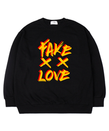フェイクラブ オーバーサイズ スウェット Tシャツ ブラック