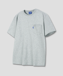 ドルフィンポケットバックプリントラバ半袖Tシャツメランジグレー