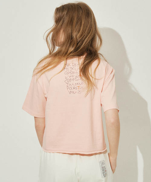 SARANAGI（サラナギ）の「SE0524-CROP T-SHIRT(pink)（Tシャツ/カットソー・レディース・ライトピンク・FREE）」の2枚目の写真