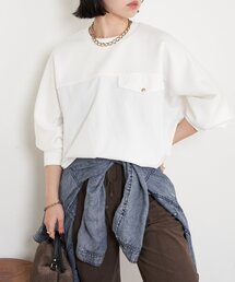 Jena espace merveilleux | 【1枚で様になる／ラクチン綺麗】フハク切替ダンボールカットソー(Tシャツ/カットソー)