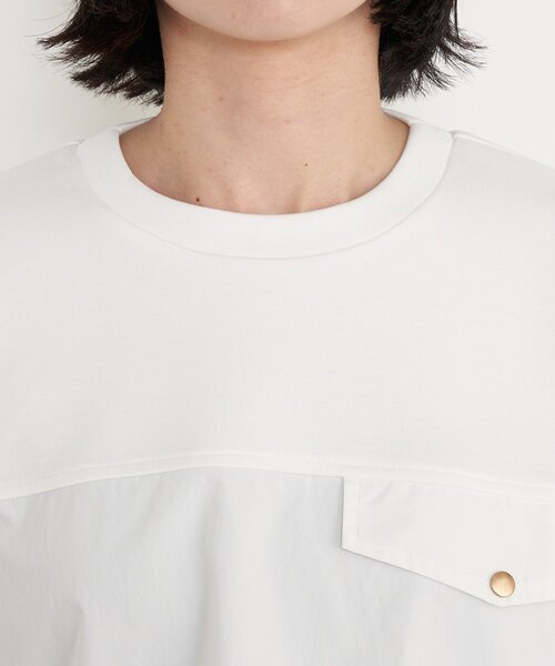 Jena espace merveilleux（ジェナ　エスパスメルヴェイユ）の「【1枚で様になる／ラクチン綺麗】フハク切替ダンボールカットソー（Tシャツ/カットソー・レディース・グレー/オフホワイト/ベージュ・FREE）」の16枚目の写真